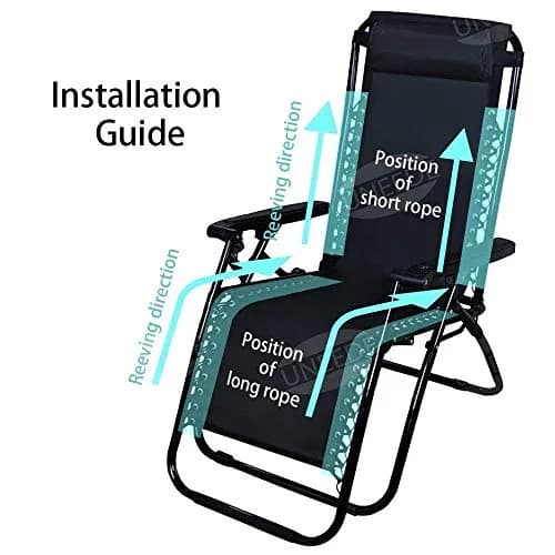 UNEEDE Black Zero Gravity Chair Replacement Cord Set | Universal Repair Kit for Outdoor Lounge Chairs thumbnail 6