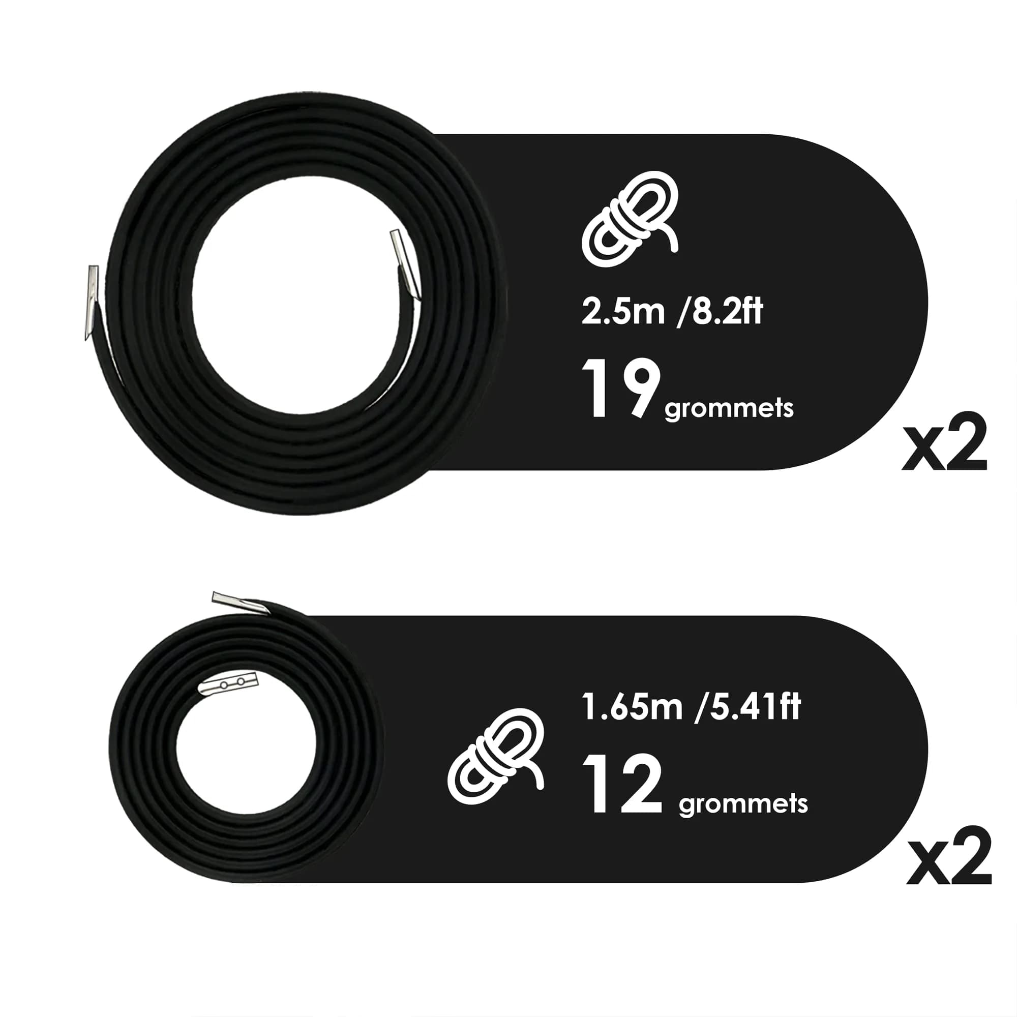 UNEEDE Black Zero Gravity Chair Replacement Cord Set | Universal Repair Kit for Outdoor Lounge Chairs - view 3