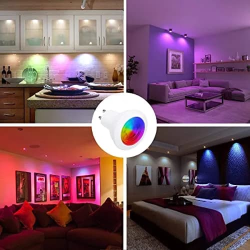 ILC GU10 LED Color Changing Light Bulb 5W RGB + 2700K Warm White, 450 Lumens, 45° Beam Angle, Pack of 8 | Dimmable with Remote Control thumbnail 7