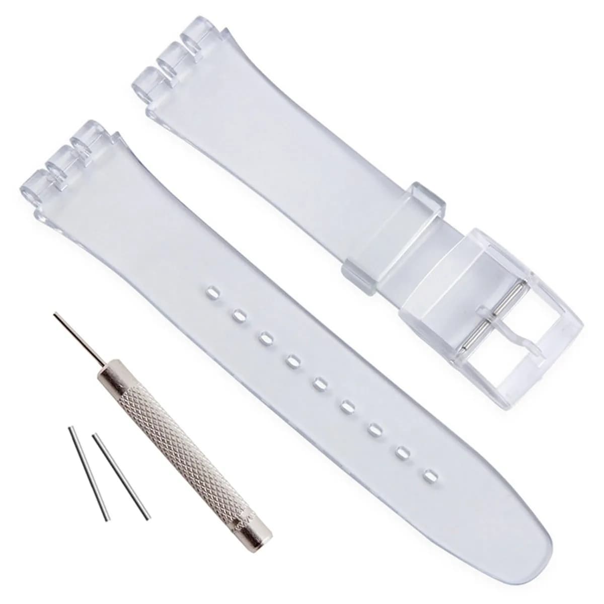 GREENOLIVE Silicone Watch Strap for Swatch 17mm (0.67 inch) | Lucency Color, Water-Resistant — Lucency