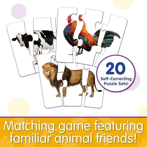 The Learning Journey Match It! Head to Tail Animal Puzzles - 40 Pieces | Self-Correcting Matching Game for Ages 3-6 Years thumbnail 5