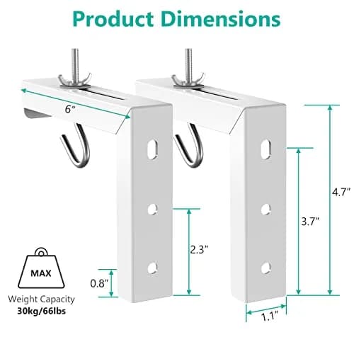 WALI Universal Projector Screen Ceiling Mount, Holds up to 66 lbs | 30kg Capacity L-Brackets thumbnail 4
