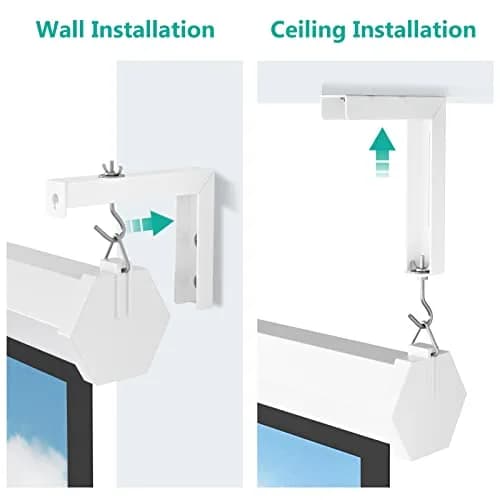 WALI Universal Projector Screen Ceiling Mount, Holds up to 66 lbs | 30kg Capacity L-Brackets thumbnail 6