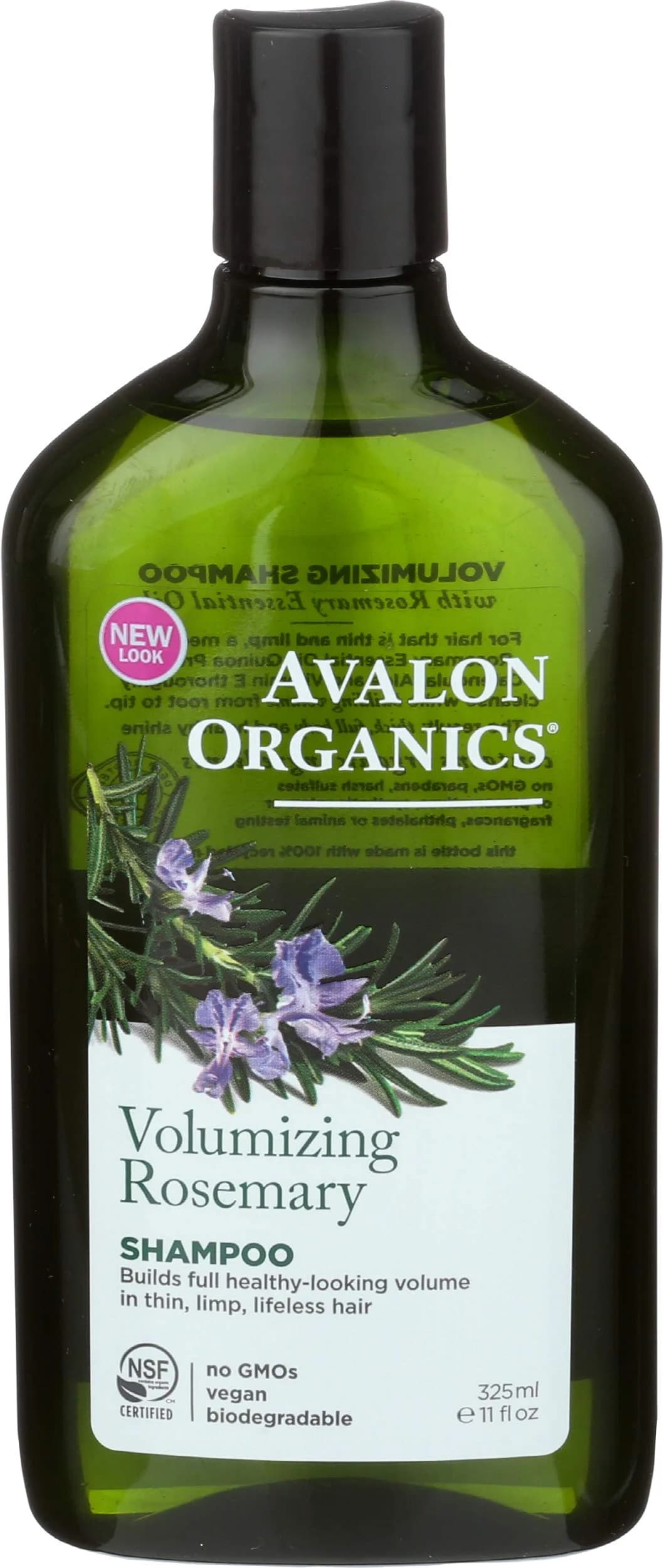 Avalon Organics Volumizing Rosemary Shampoo 11 oz | Organic, Vegan & Biodegradable