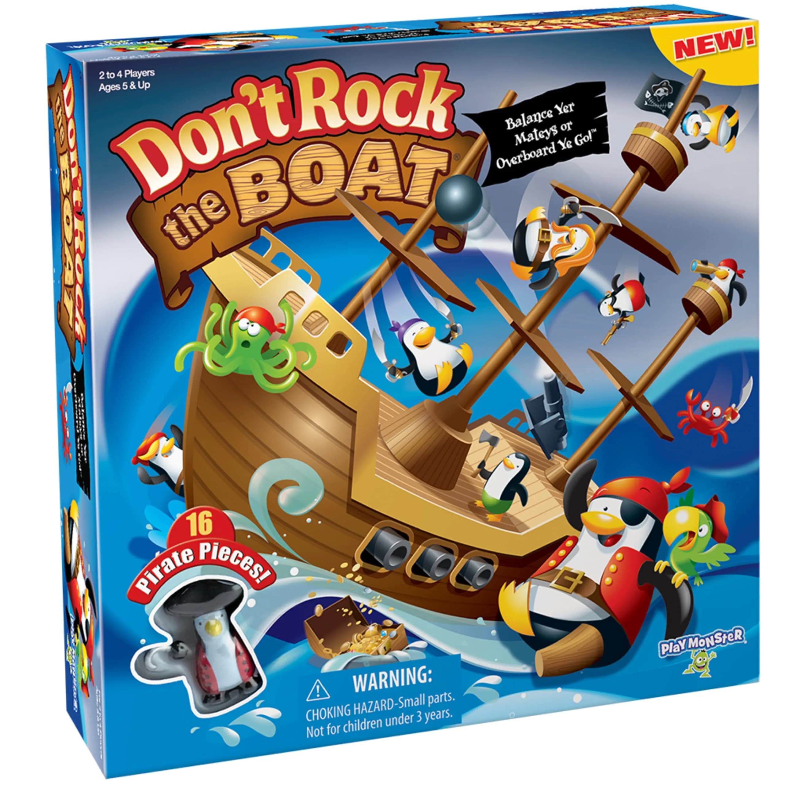 PlayMonster Don’t Rock the Boat Board Game | 27.9 cm (11 in) | Educational Hand-Eye Coordination Game — Don't Rock the Boat