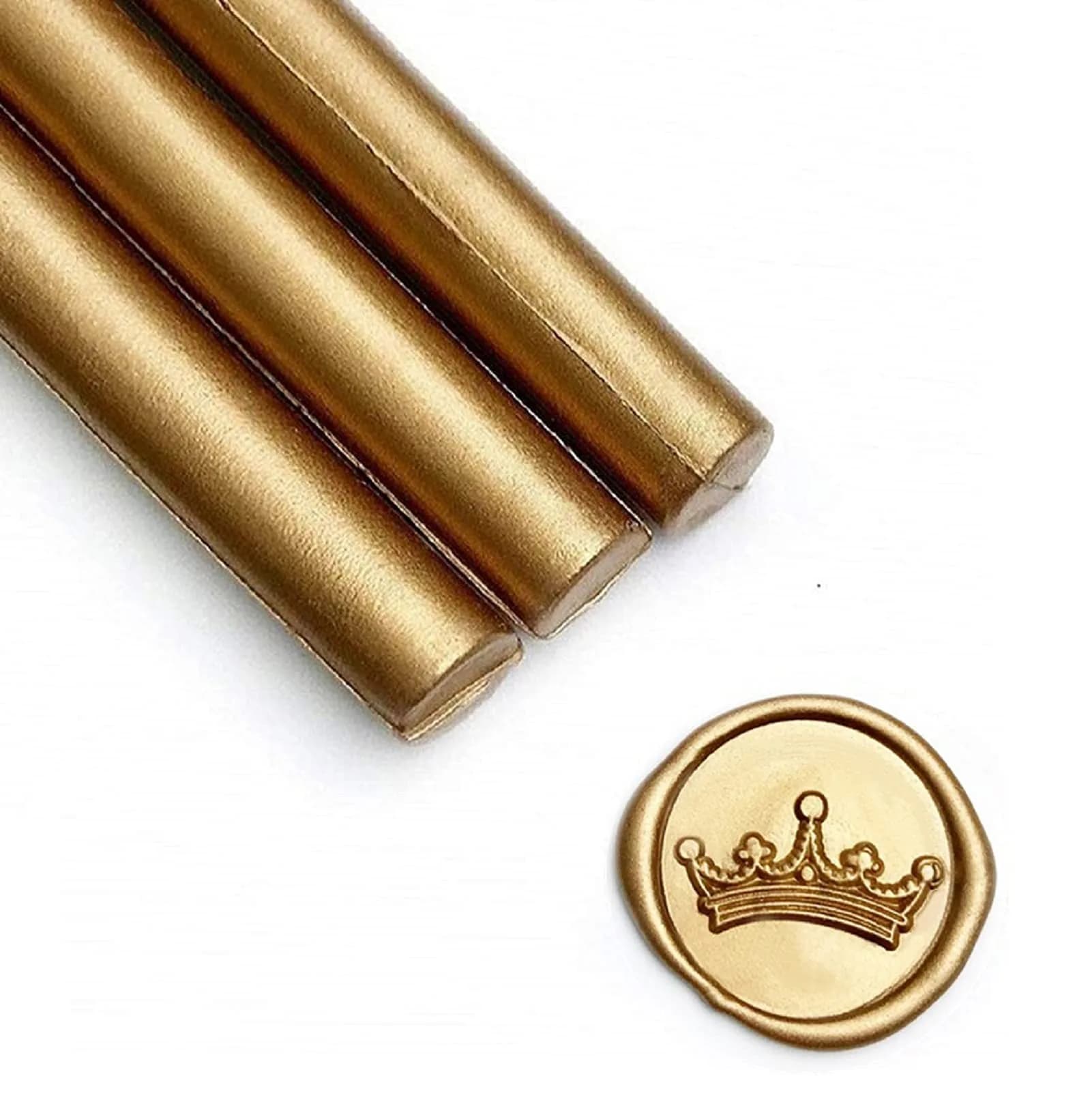 UNIQOOO Metallic Antique Gold Sealing Wax Sticks for Glue Guns | 8 Sticks, 5.5" Length - main product image