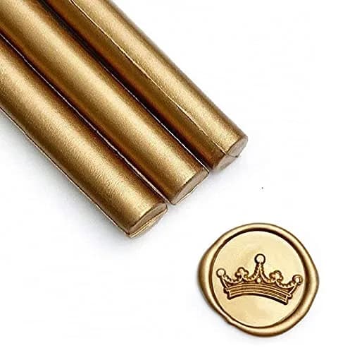 UNIQOOO Metallic Antique Gold Sealing Wax Sticks for Glue Guns | 8 Sticks, 5.5" Length thumbnail 1