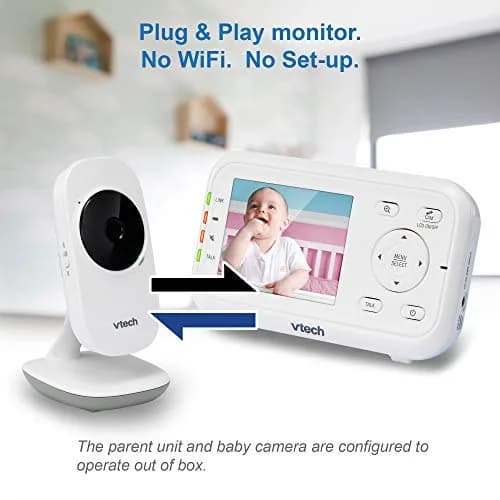 VTech VM3252 No WiFi Video Baby Monitor, 2.8" Screen | 1000ft Range, 480p Video, 2-Way Talk thumbnail 5