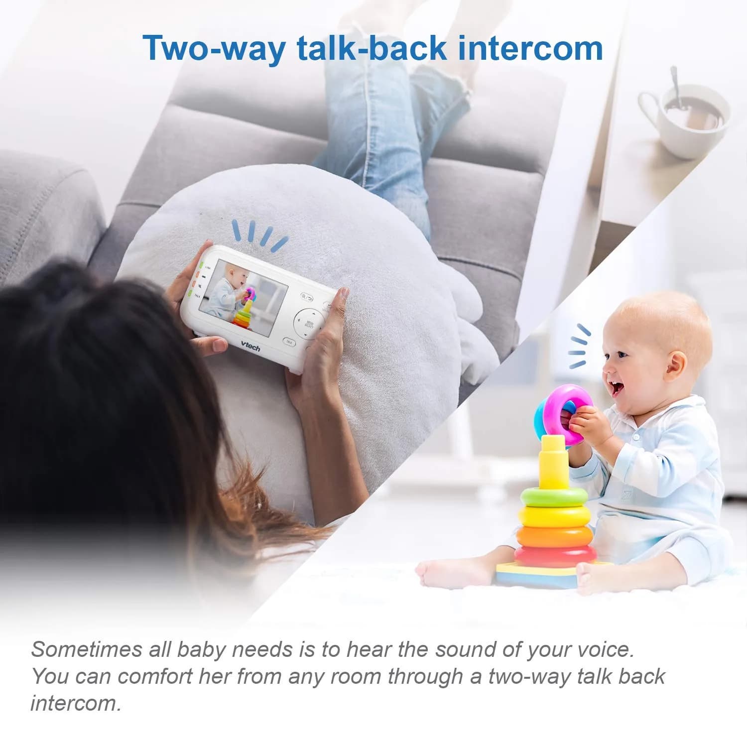 VTech VM3252 No WiFi Video Baby Monitor, 2.8" Screen | 1000ft Range, 480p Video, 2-Way Talk - view 6