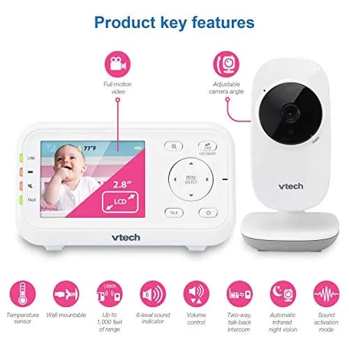 VTech VM3252 No WiFi Video Baby Monitor, 2.8" Screen | 1000ft Range, 480p Video, 2-Way Talk thumbnail 2