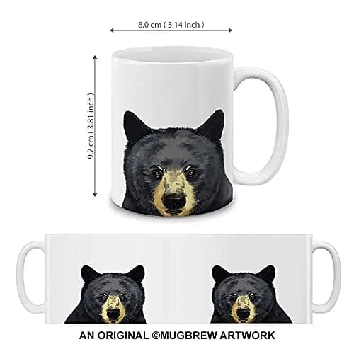 MUGBREW Cute Animal Black Bear Ceramic Coffee Mug 11 OZ | Unique Animal Design for Daily Use thumbnail 3