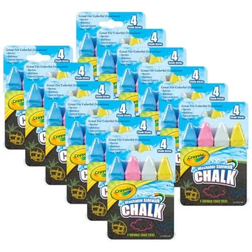 Crayola Sidewalk Chalk 4/Pkg, Multi | Washable Outdoor Art for Kids thumbnail 1