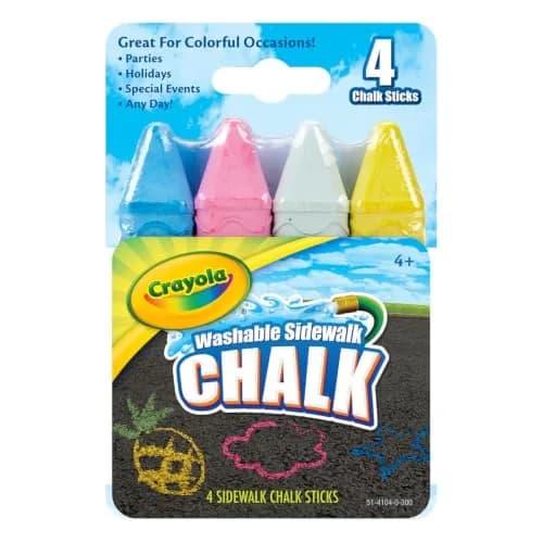 Crayola Sidewalk Chalk 4/Pkg, Multi | Washable Outdoor Art for Kids thumbnail 2