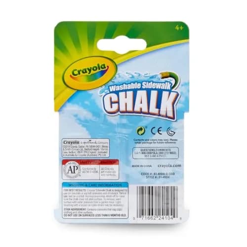 Crayola Sidewalk Chalk 4/Pkg, Multi | Washable Outdoor Art for Kids thumbnail 3