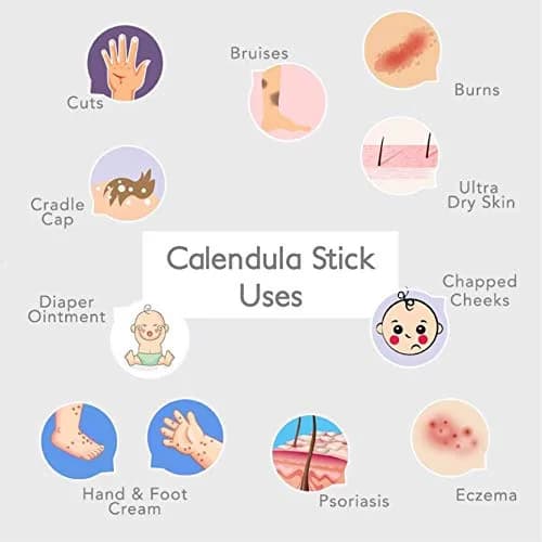 Green + Lovely Calendula Skin Stick Organic Lotion Sticks 1 oz (0.5 oz. x 2) | Certified Organic, Lavender Bud Scent thumbnail 6