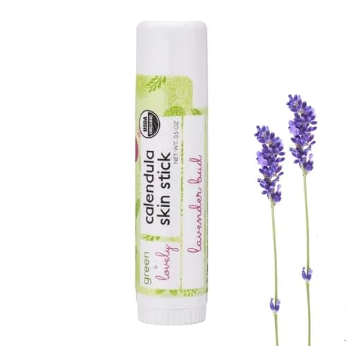 Green + Lovely Calendula Skin Stick Organic Lotion Sticks 1 oz (0.5 oz. x 2) | Certified Organic, Lavender Bud Scent thumbnail 1