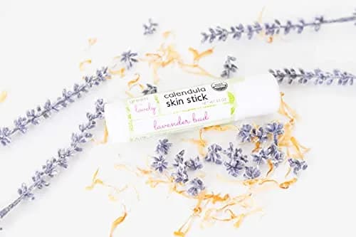 Green + Lovely Calendula Skin Stick Organic Lotion Sticks 1 oz (0.5 oz. x 2) | Certified Organic, Lavender Bud Scent thumbnail 2