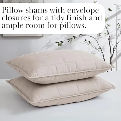 Southshore Fine Living Oversized Full / Queen Quilt Set with 2 Matching Quilted Pillow Shams, Bone | All-Season Microfiber Bedding thumbnail 6