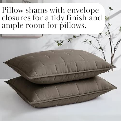 Southshore Fine Living Oversized Twin Quilt Bedding Set | Microfiber, Taupe, 68x98 in thumbnail 6