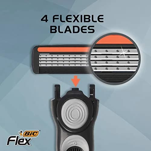 BIC Flex 4 Sensitive Hybrid Titanium Disposable Razors, 2 Handles & 8 Cartridges | Sensitive Skin Friendly (70-120 chars) thumbnail 4