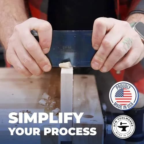 DFM Tool Works Rectangle Card Scraper 0.032" Blue | Precision Woodworking Tool for Hardwoods thumbnail 3