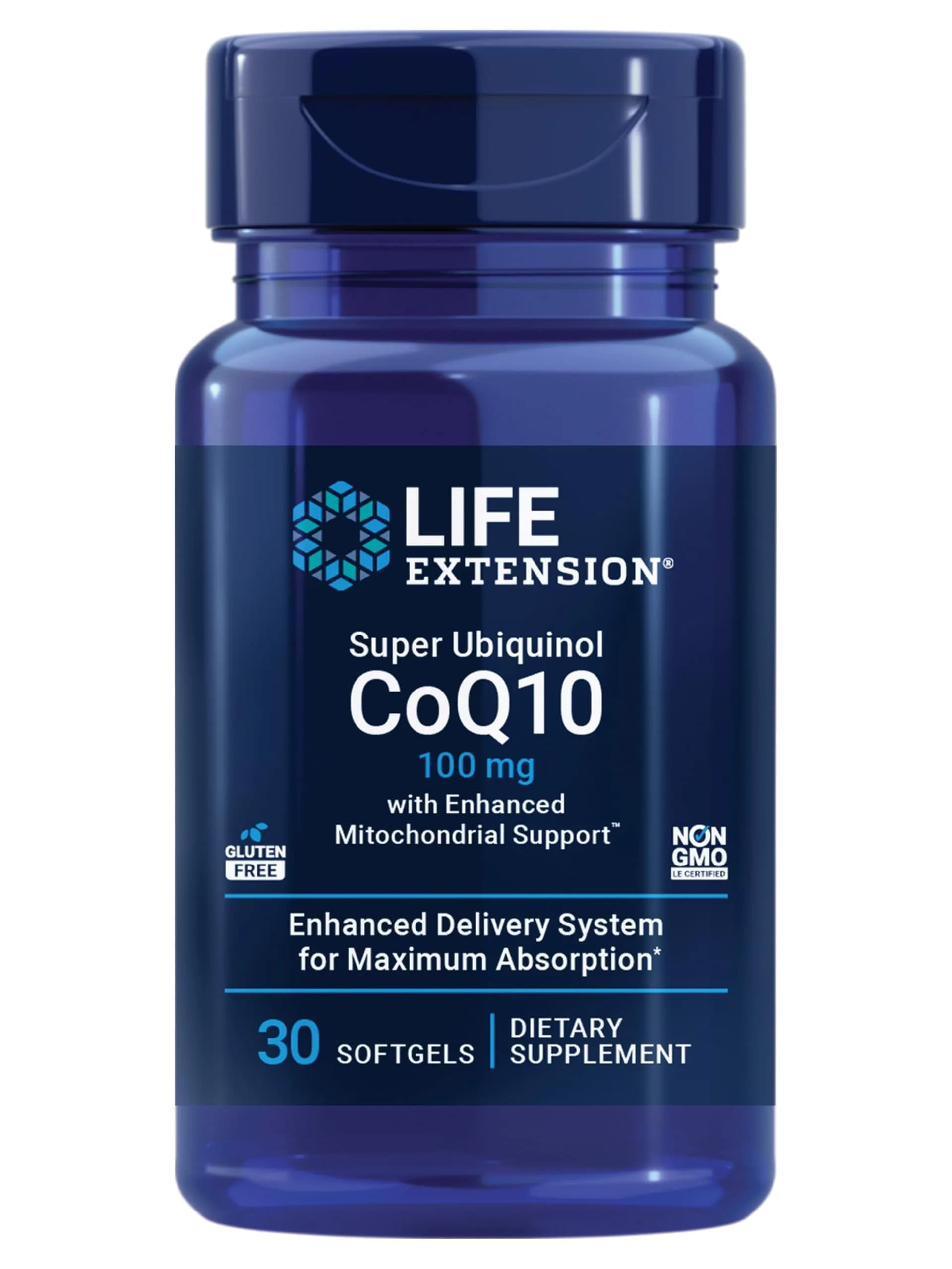 Life Extension Super Ubiquinol CoQ10 100 mg Softgels | Enhanced Mitochondrial Support, Heart Health, Cell Energy, Bioavailable, Non-GMO & Gluten-Free — Red Annatto