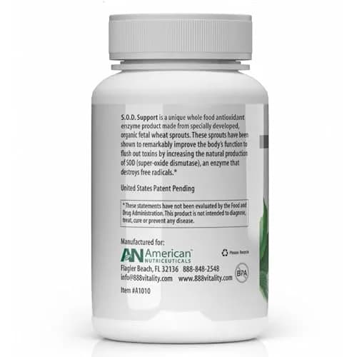 American Nutriceuticals S.O.D. Support 190 Capsules | Supports Natural Super Oxide Dismutase Production thumbnail 3