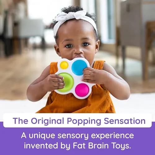 Fat Brain Toys Dimpl Sensory Toy | 5 Silicone Bubbles, BPA-Free, Ages 10 Months+ thumbnail 2