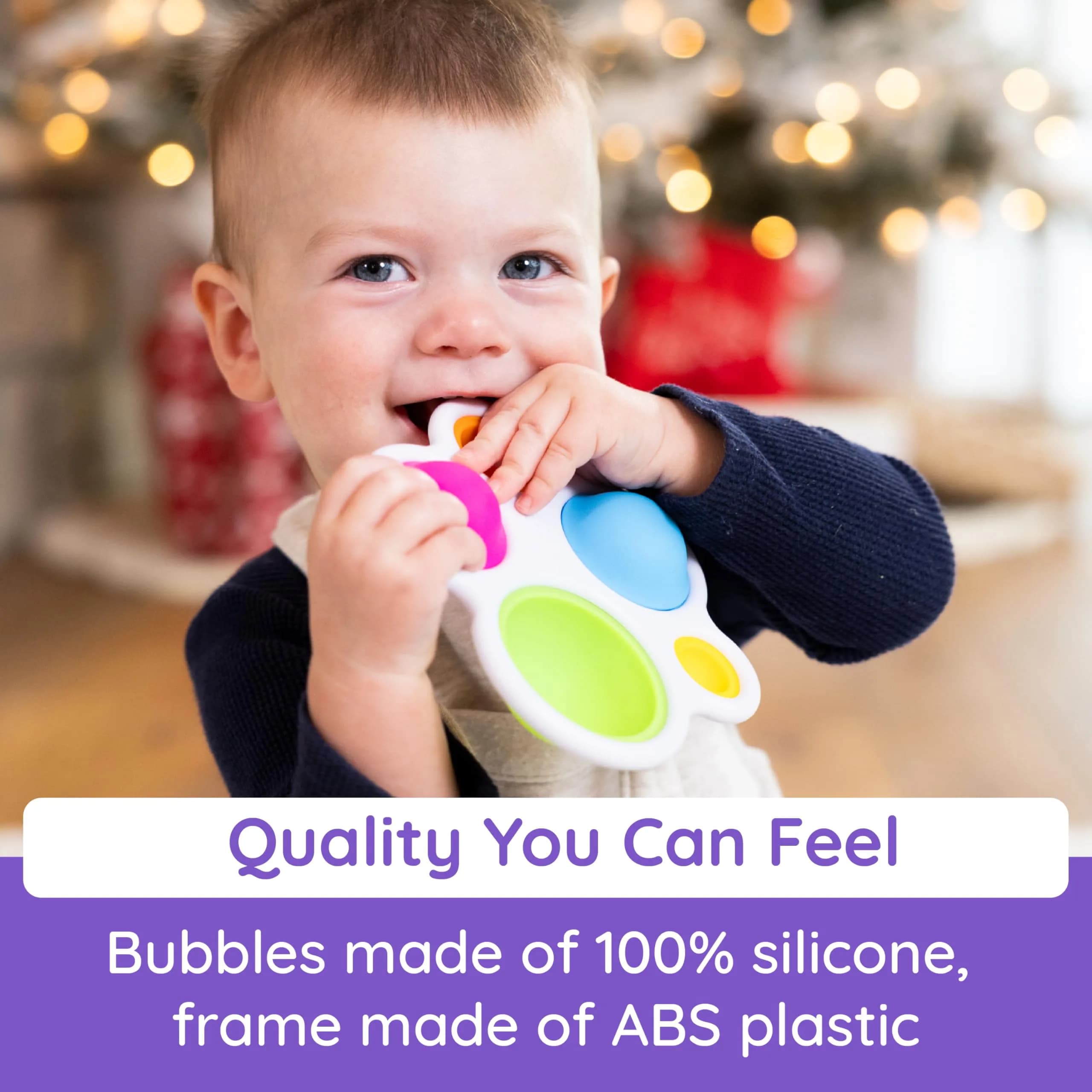 Fat Brain Toys Dimpl Sensory Toy | 5 Silicone Bubbles, BPA-Free, Ages 10 Months+ - view 4