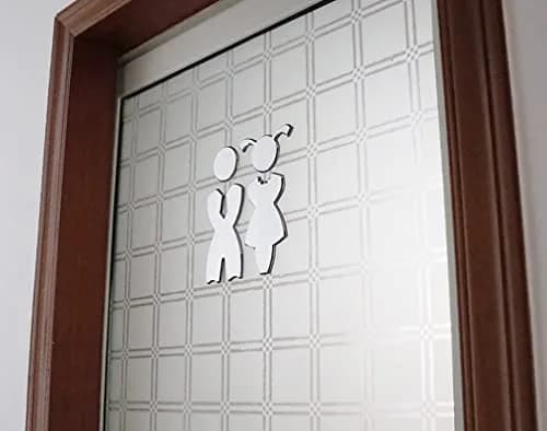 RJWKAZ Bathroom Signs Acrylic Adhesive Backed Unisex Sign 7" (Children Design) · Bathroom Sign for Home & Office thumbnail 5