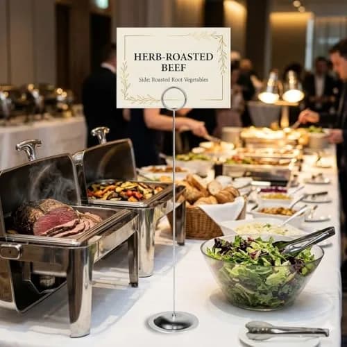 HOHIYA 12 Pack Silver Table Number Holders 12 inch (30.4 cm) | Modern Pedestal Stands for Events thumbnail 4
