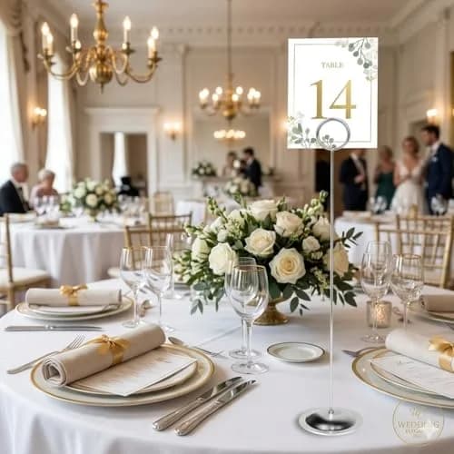 HOHIYA 12 Pack Silver Table Number Holders 12 inch (30.4 cm) | Modern Pedestal Stands for Events thumbnail 9