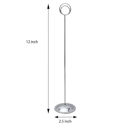 HOHIYA 12 Pack Silver Table Number Holders 12 inch (30.4 cm) | Modern Pedestal Stands for Events thumbnail 2