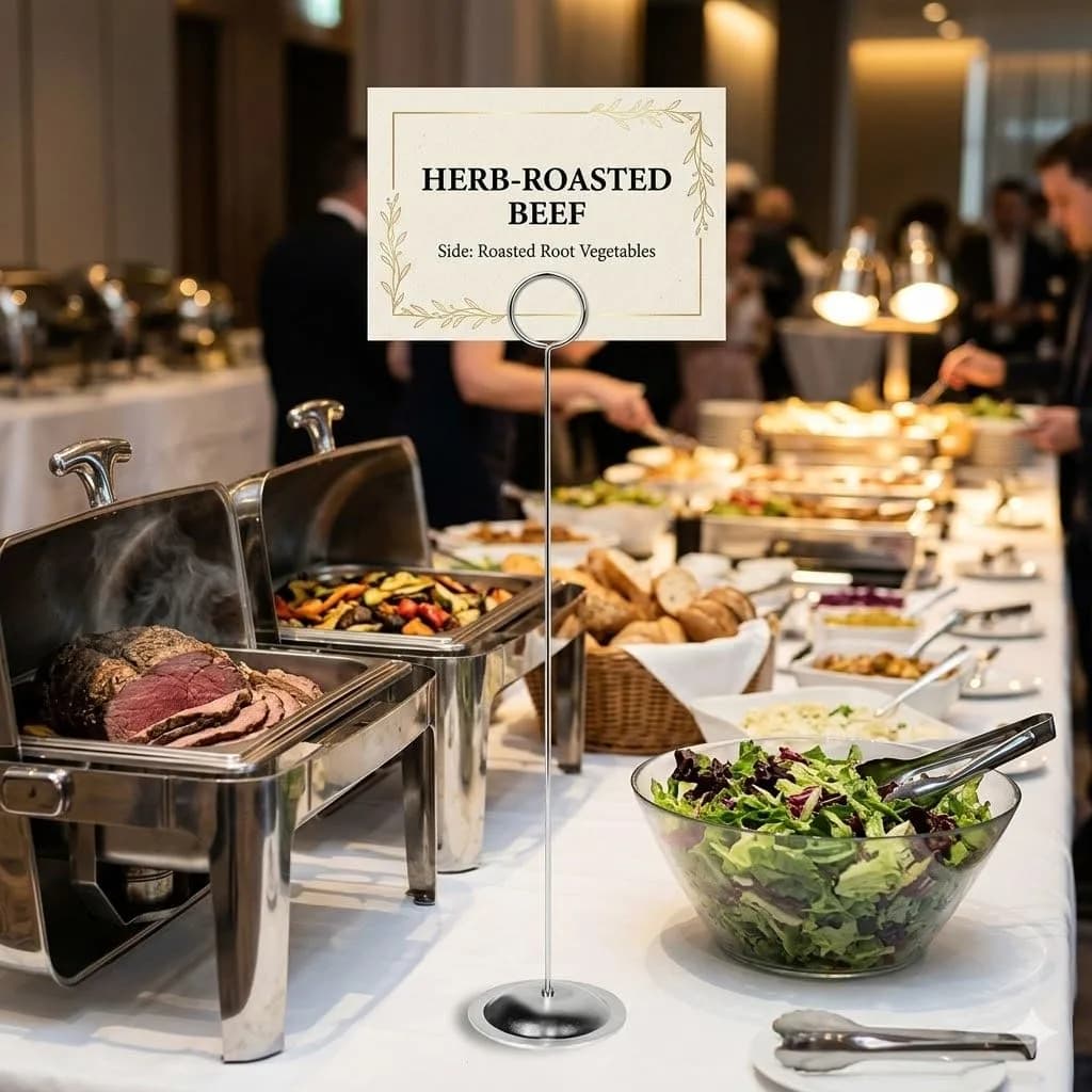 HOHIYA 12 Pack Silver Table Number Holders 12 inch (30.4 cm) | Modern Pedestal Stands for Events - view 4