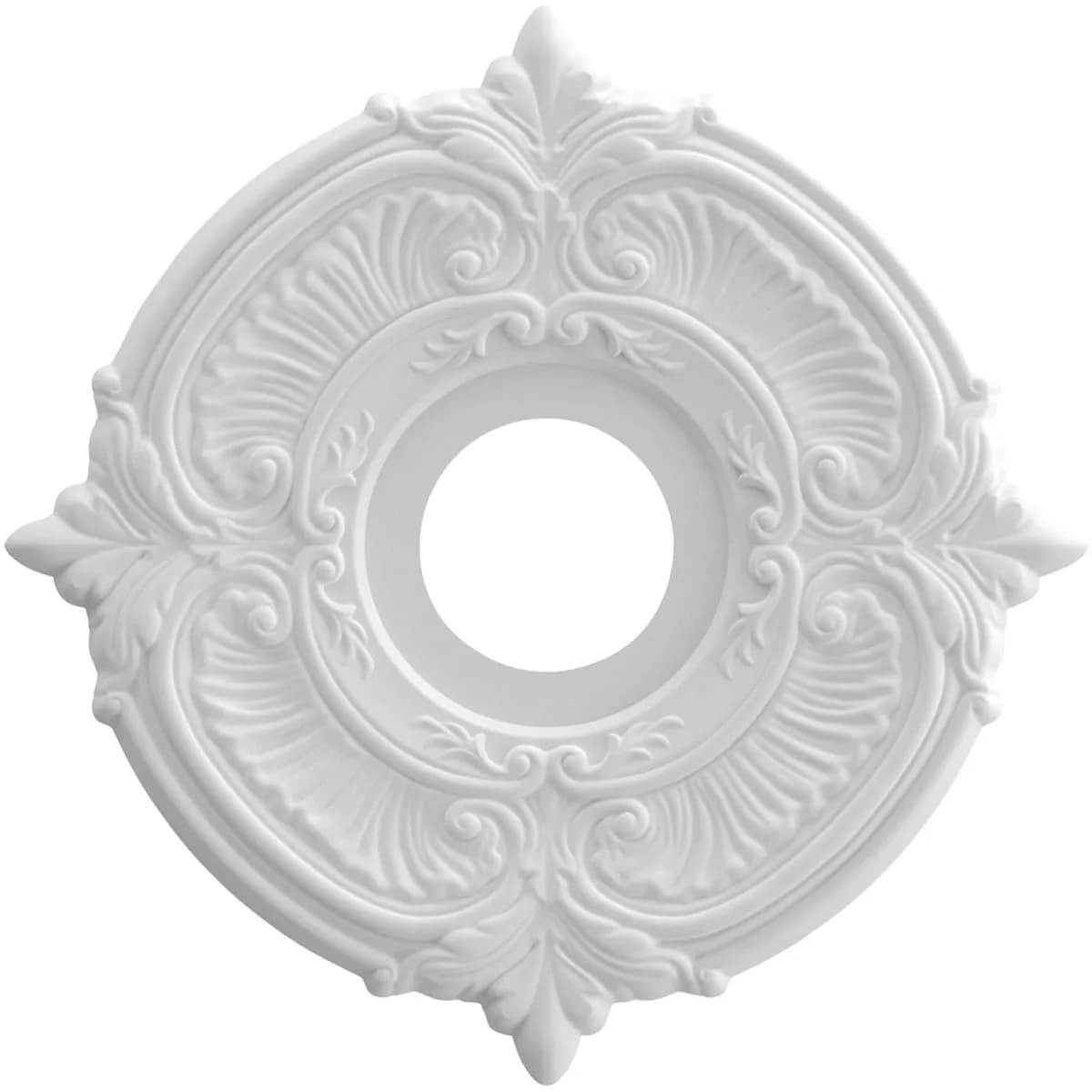 Ekena Millwork Attica Thermoformed PVC Ceiling Medallion 33 cm (13 in.) OD x 1.9 cm (0.75 in.) P | Adds Architectural Detail to Ceilings - main product image