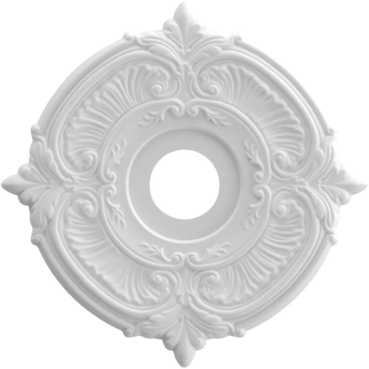 Ekena Millwork Attica Thermoformed PVC Ceiling Medallion 40.6 cm (16 in. OD) | Lightweight & Moisture-Resistant - main product image