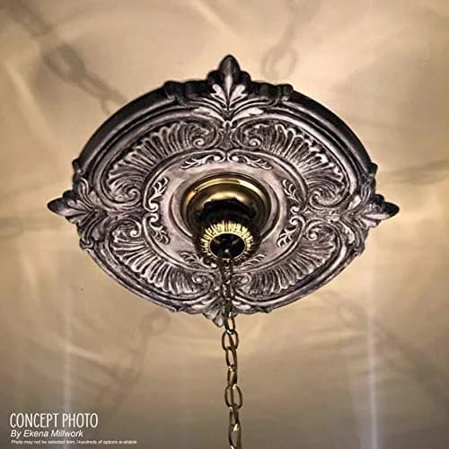Ekena Millwork Attica Thermoformed PVC Ceiling Medallion 40.6 cm (16 in. OD) | Lightweight & Moisture-Resistant thumbnail 5