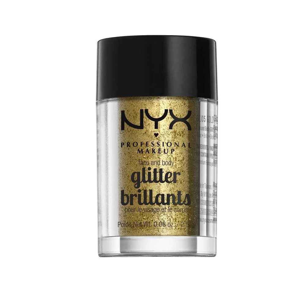 NYX PROFESSIONAL MAKEUP Face & Body Glitter, Gold | Sparkling Glitter for Face & Body in India - main product image