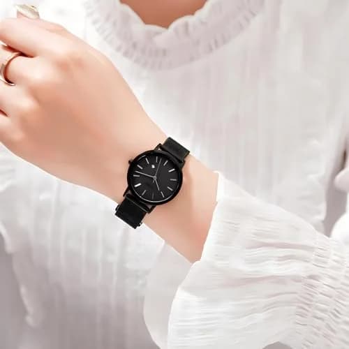 MASTOP Women's Ultra-Thin Petite Quartz Watch 33mm (1.3 inch) | Japanese Movement, Mesh Steel Bracelet thumbnail 4