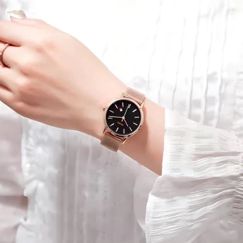 MASTOP Women's Ultra-Thin Quartz Watch 33mm Rose Gold | Japanese Movement thumbnail 5