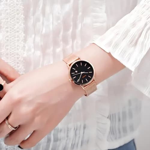 MASTOP Women's Ultra-Thin Quartz Watch 33mm Rose Gold | Japanese Movement thumbnail 9