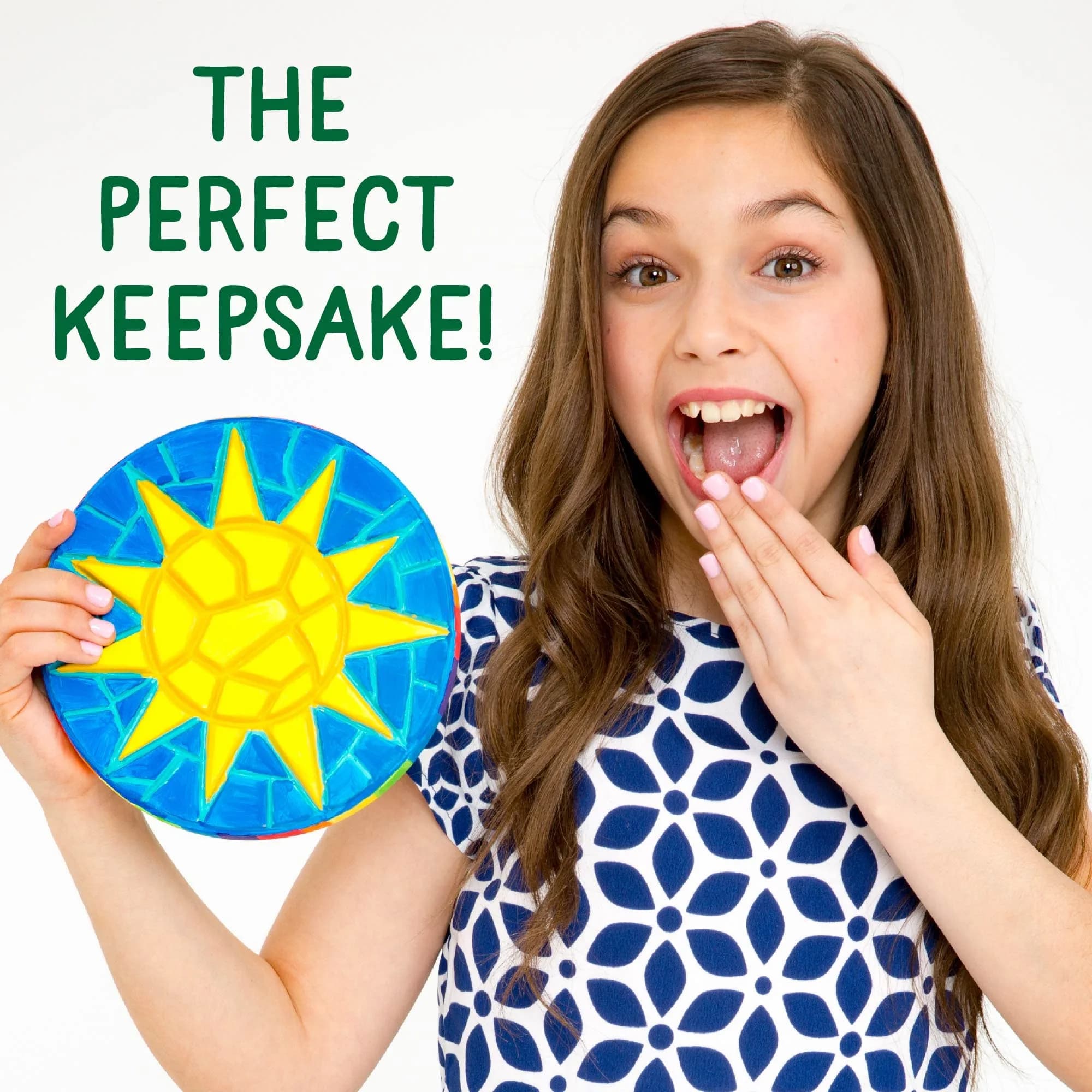 Creative Roots Mosaic Sun Stepping Stone Kit | 7-Inch Ceramic Stone & 6 Paints | DIY Garden Decor for Ages 8+ - view 5