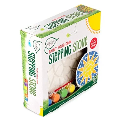 Creative Roots Mosaic Sun Stepping Stone Kit | 7-Inch Ceramic Stone & 6 Paints | DIY Garden Decor for Ages 8+ thumbnail 7