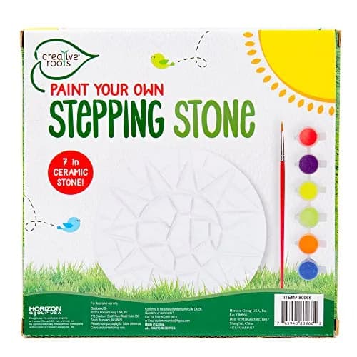Creative Roots Mosaic Sun Stepping Stone Kit | 7-Inch Ceramic Stone & 6 Paints | DIY Garden Decor for Ages 8+ thumbnail 8