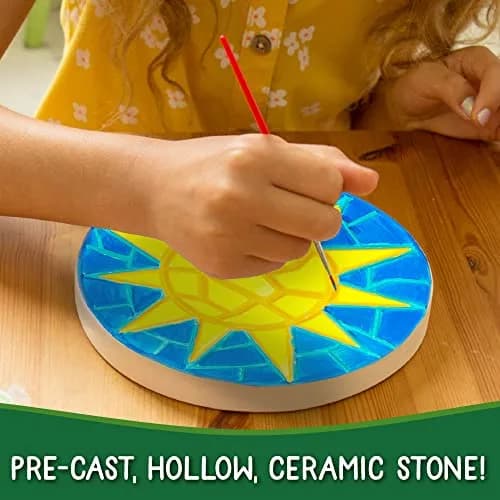 Creative Roots Mosaic Sun Stepping Stone Kit | 7-Inch Ceramic Stone & 6 Paints | DIY Garden Decor for Ages 8+ thumbnail 3