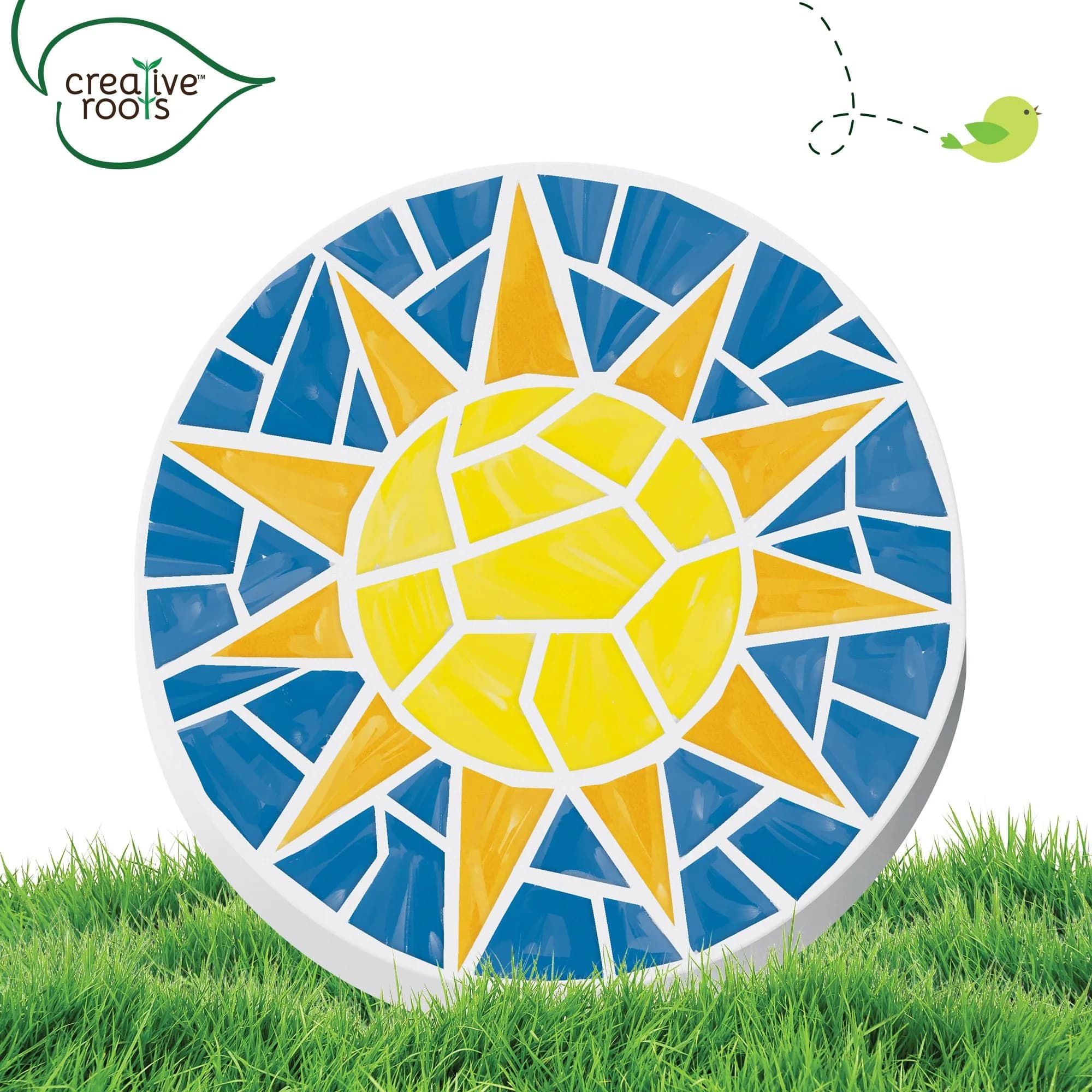Creative Roots Mosaic Sun Stepping Stone Kit | 7-Inch Ceramic Stone & 6 Paints | DIY Garden Decor for Ages 8+ - view 4