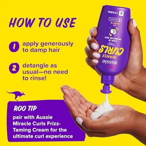 Aussie Miracle Curls Detangling Milk Treatment 197ml (6.7 fl oz) | Coconut & Jojoba Oil for Curly Hair thumbnail 5