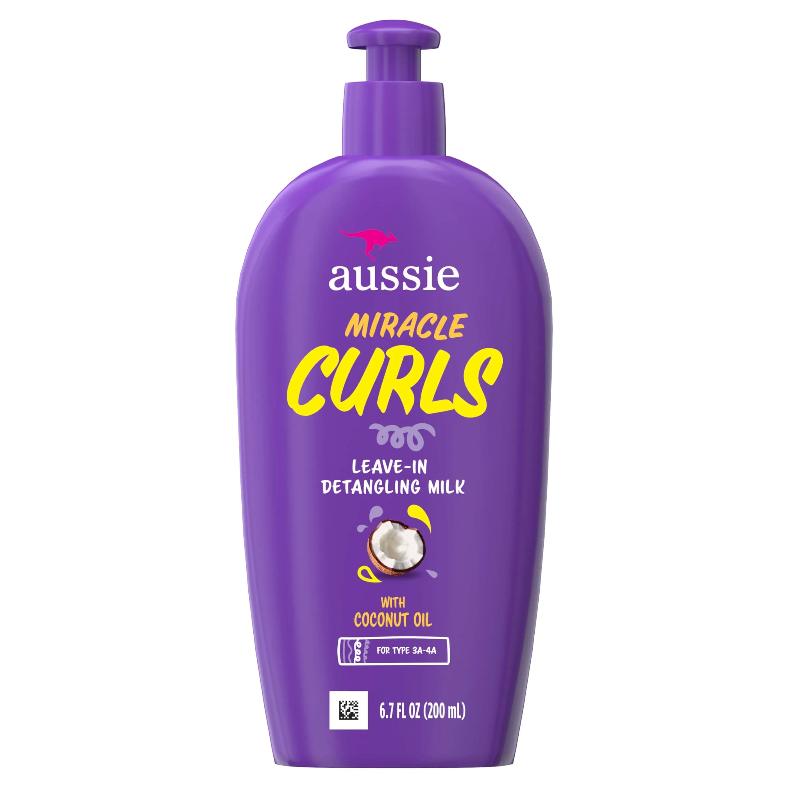 Aussie Miracle Curls Detangling Milk Treatment 197ml (6.7 fl oz) | Coconut & Jojoba Oil for Curly Hair - view 8