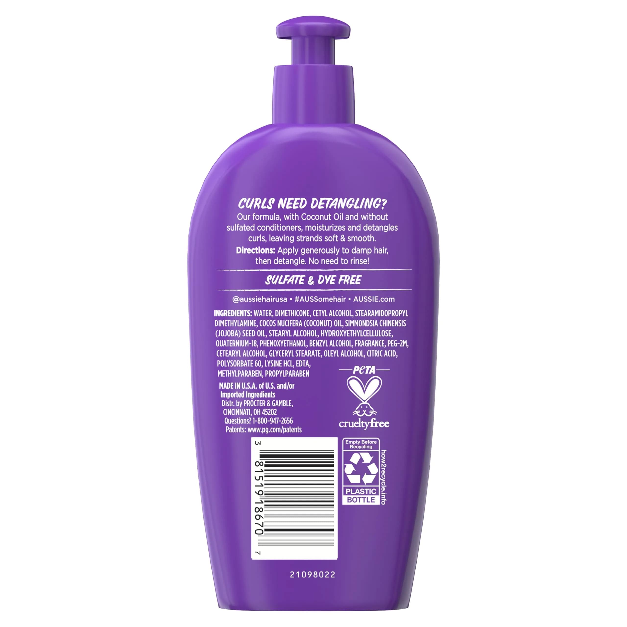 Aussie Miracle Curls Detangling Milk Treatment 197ml (6.7 fl oz) | Coconut & Jojoba Oil for Curly Hair - view 9