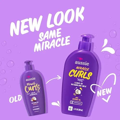 Aussie Miracle Curls Detangling Milk Treatment 197ml (6.7 fl oz) | Coconut & Jojoba Oil for Curly Hair thumbnail 2